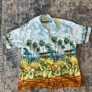 Men’s 2XL GoHawaii Tropical Motorcycle Button Up Short Sleeve shirt